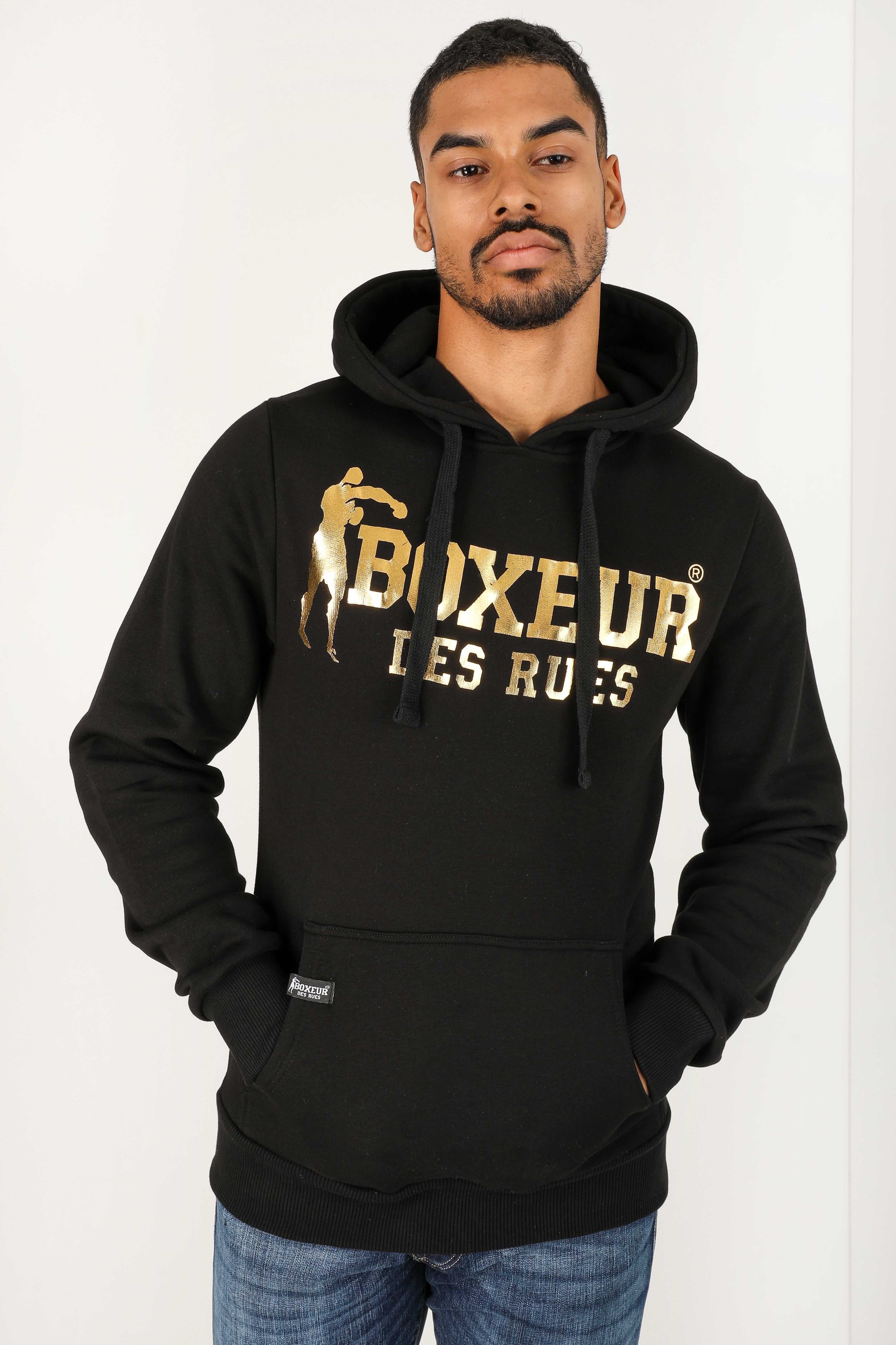 Kapuzensweatshirt - Black + Gold