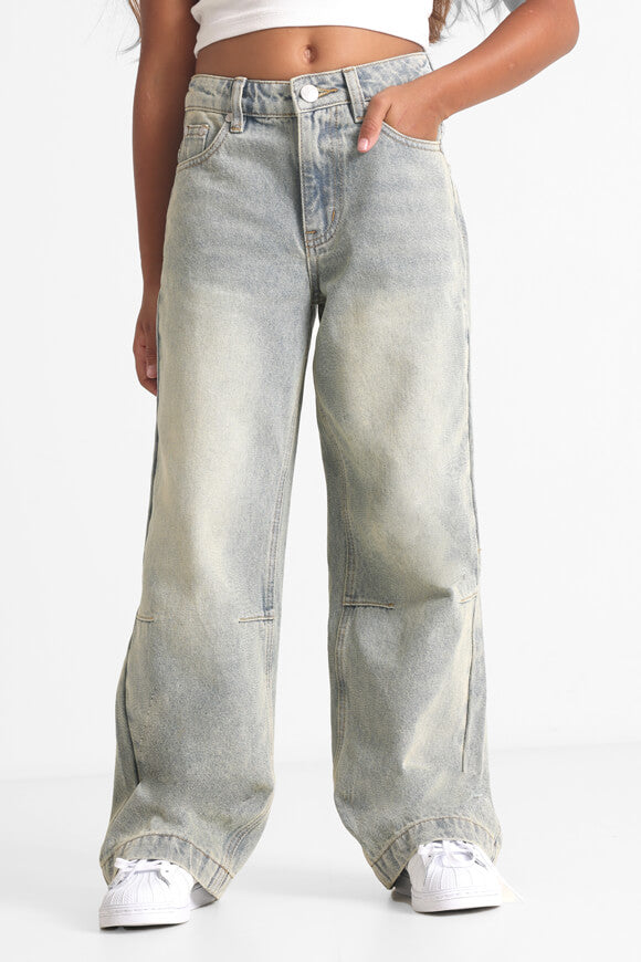 Wide Leg Jeans - Hellblau Gewaschen