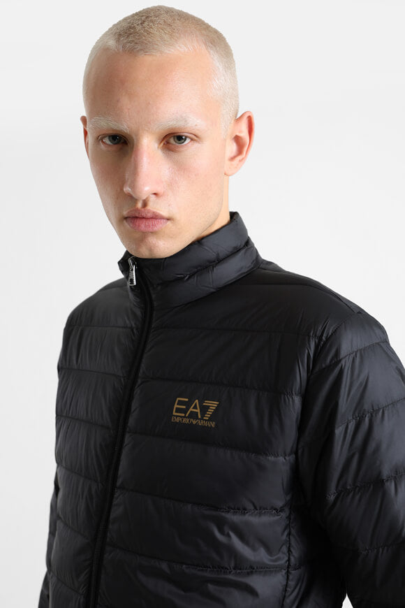 Leichte Puffer Daunenjacke - Black + Gold
