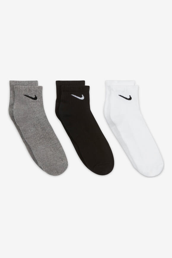 Dreierpack Socken - Grau meliert + Schwarz + Weiss