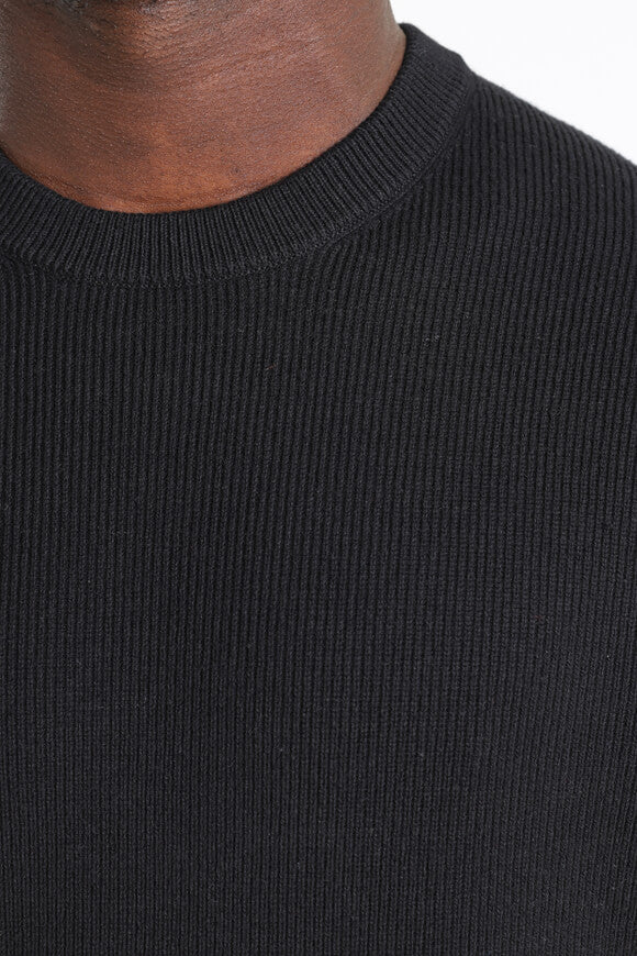 Gerippter Strickpullover - Black