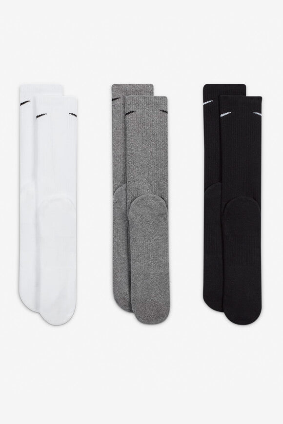 Dreierpack Socken - White + Grey Heather + Black