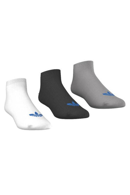 Dreierpack Socken - Weiss + Schwarz + Grau meliert