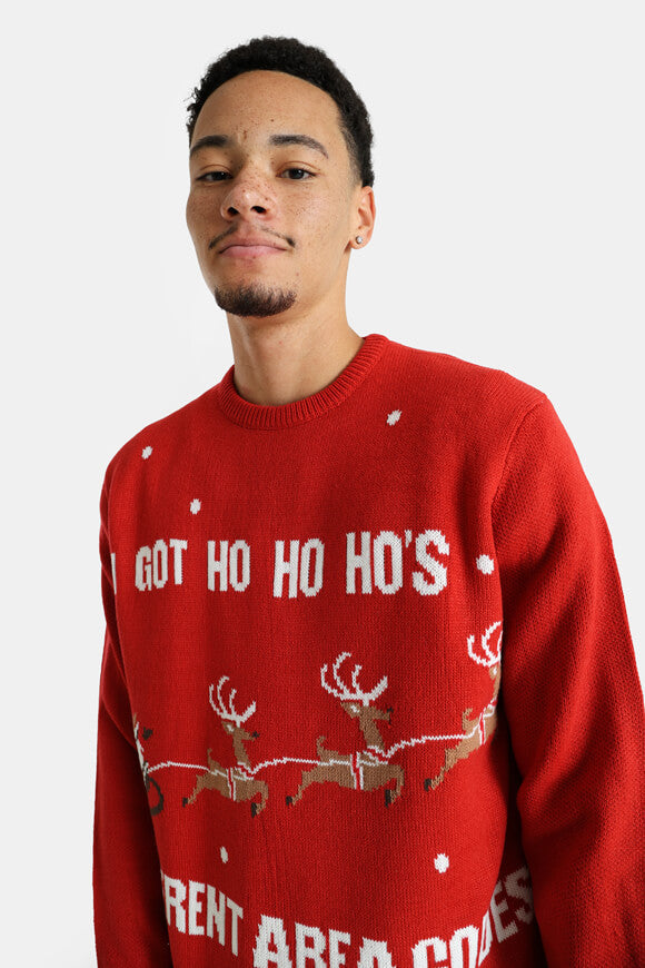 Weihnachtsstrickpullover - Pompeian Red