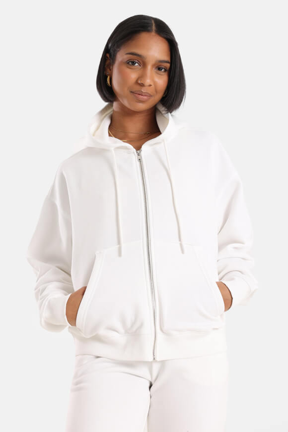 Kapuzensweatjacke - Offwhite