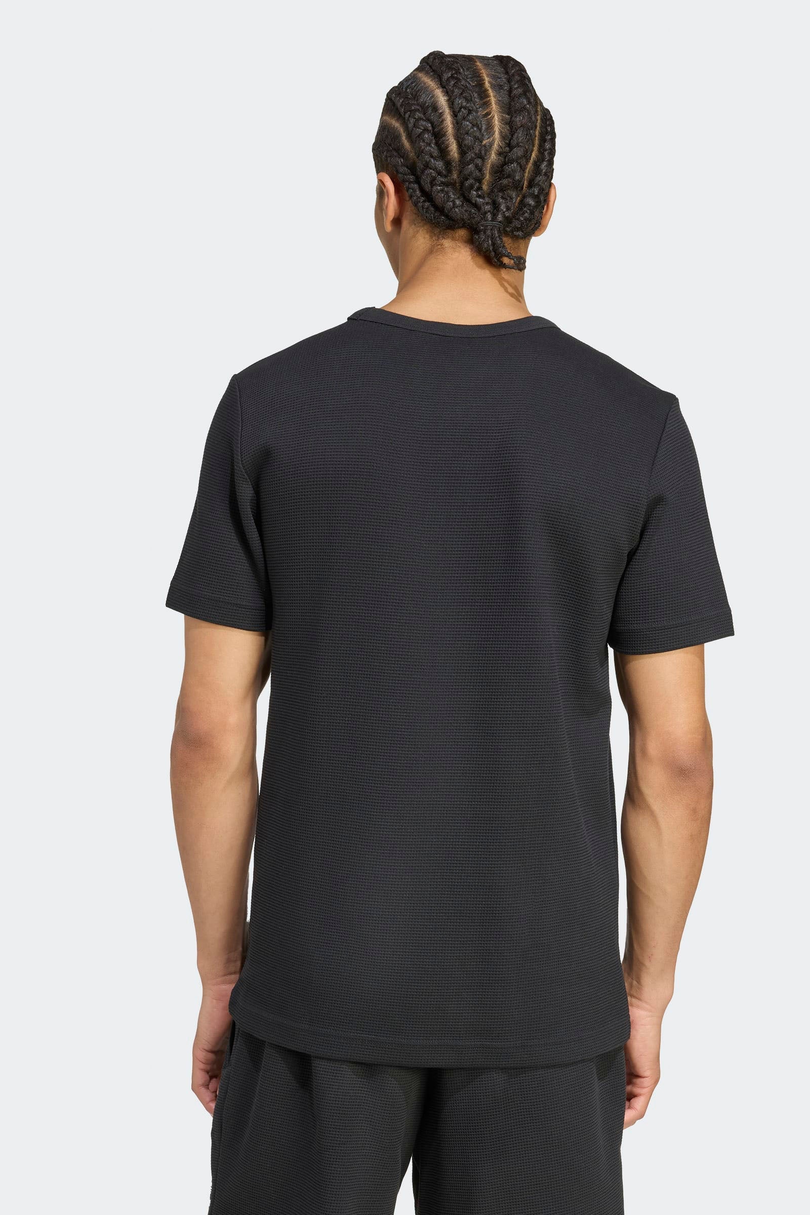 T-Shirt mit Waffelstruktur - Black