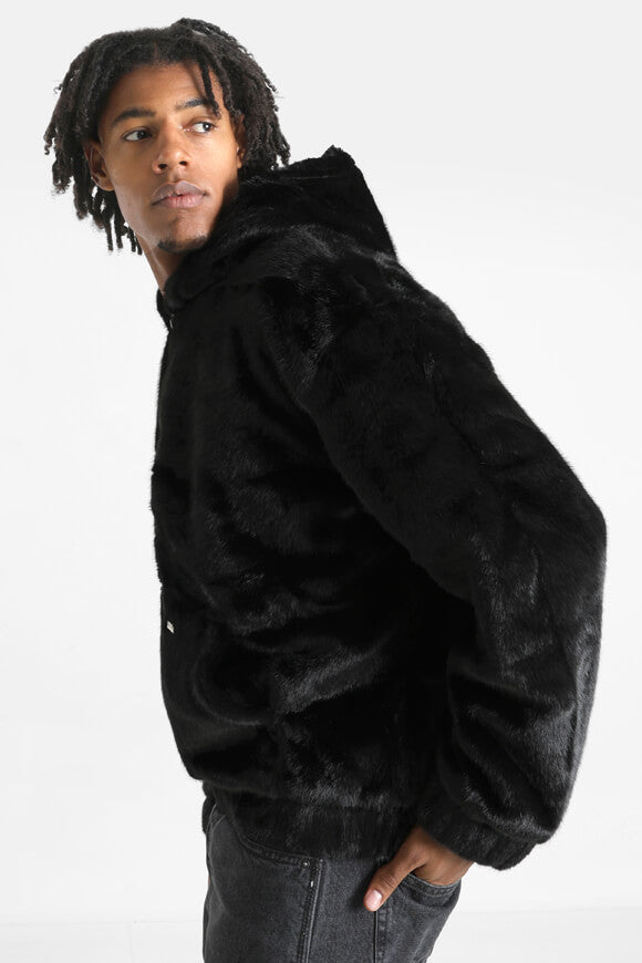 Kunstpelzjacke - Schwarz