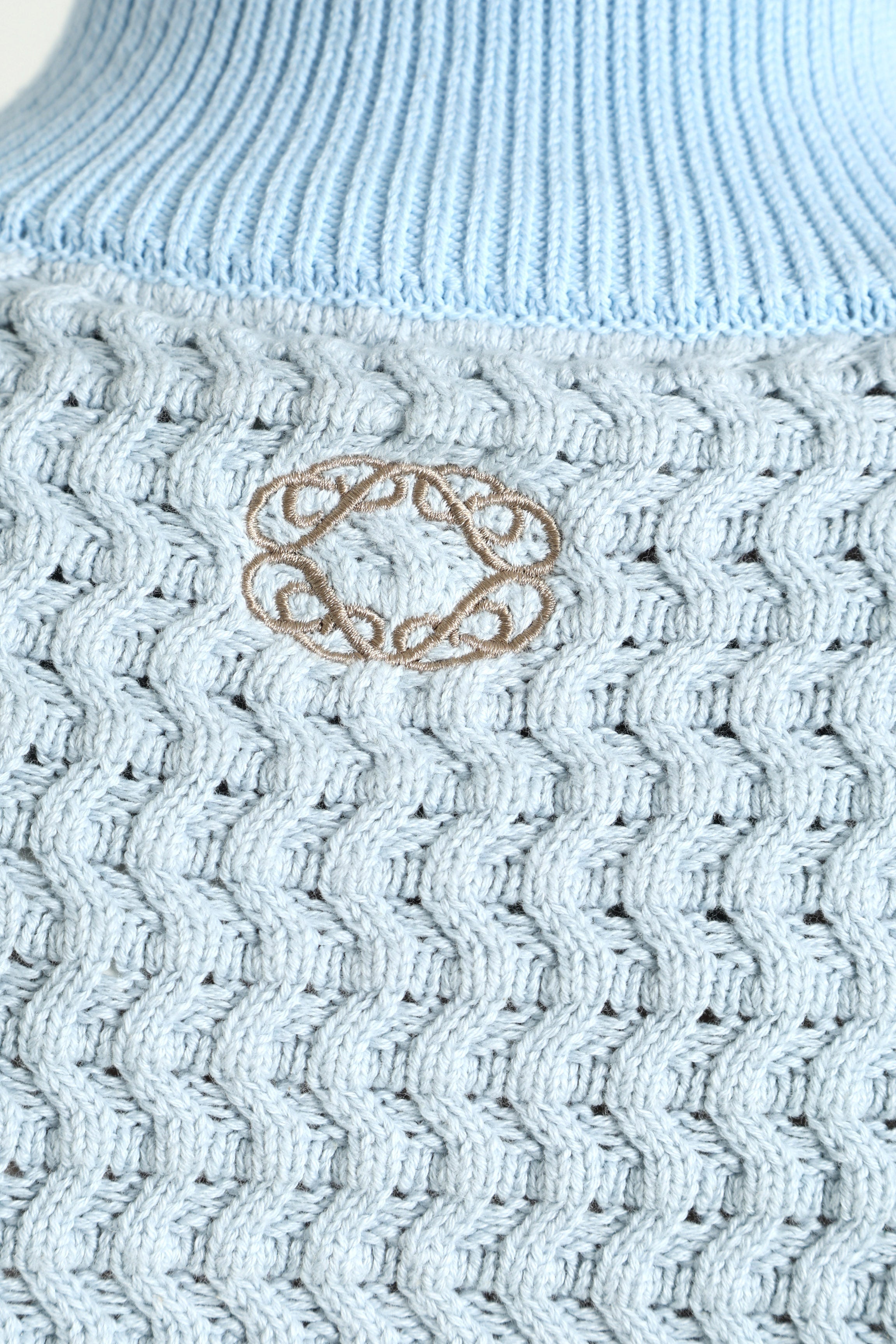 Strickjacke - Light Blue + Offwhite