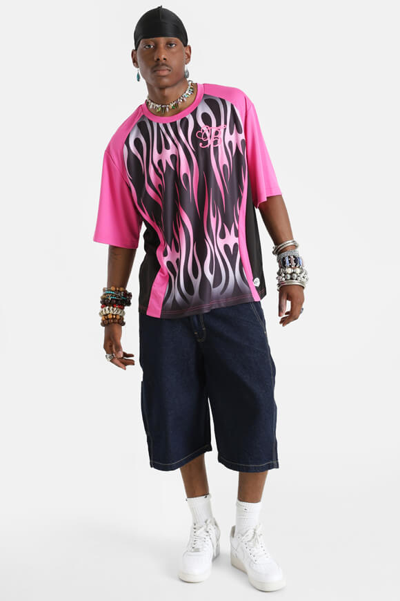 Mesh T-Shirt - Pink + Schwarz