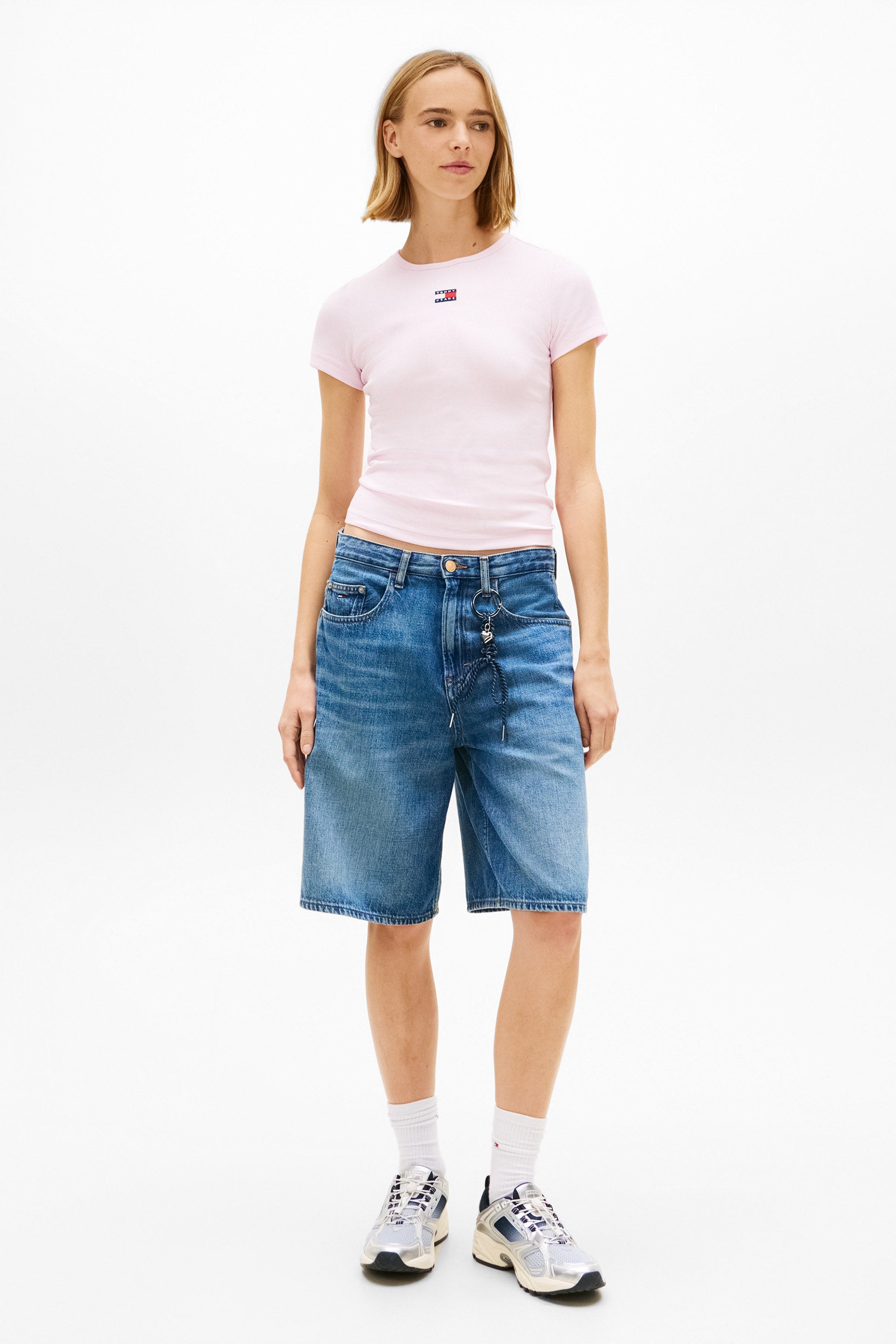 Geripptes T-Shirt - Pearly Pink