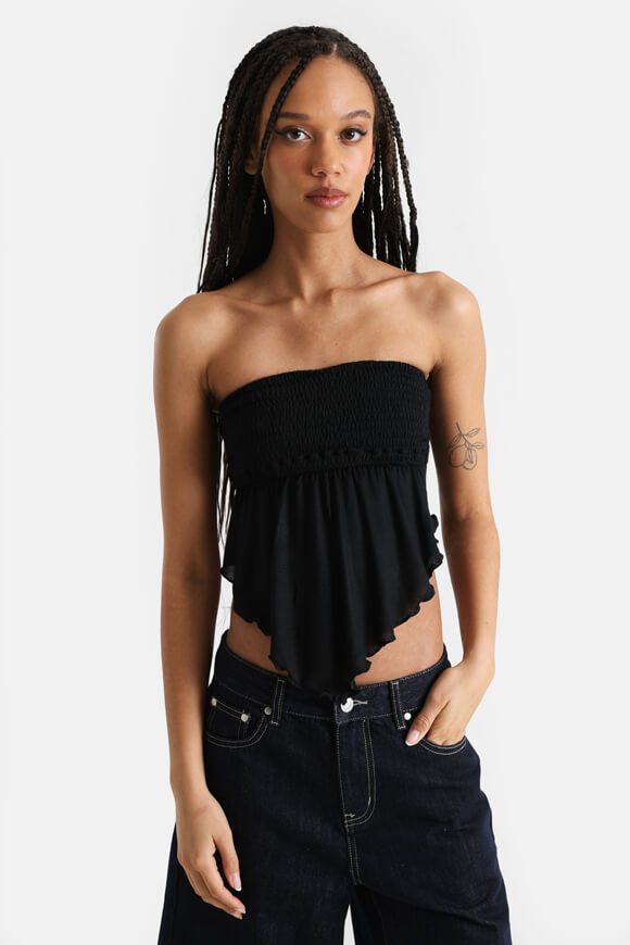 Bandeau Crop Top - Schwarz