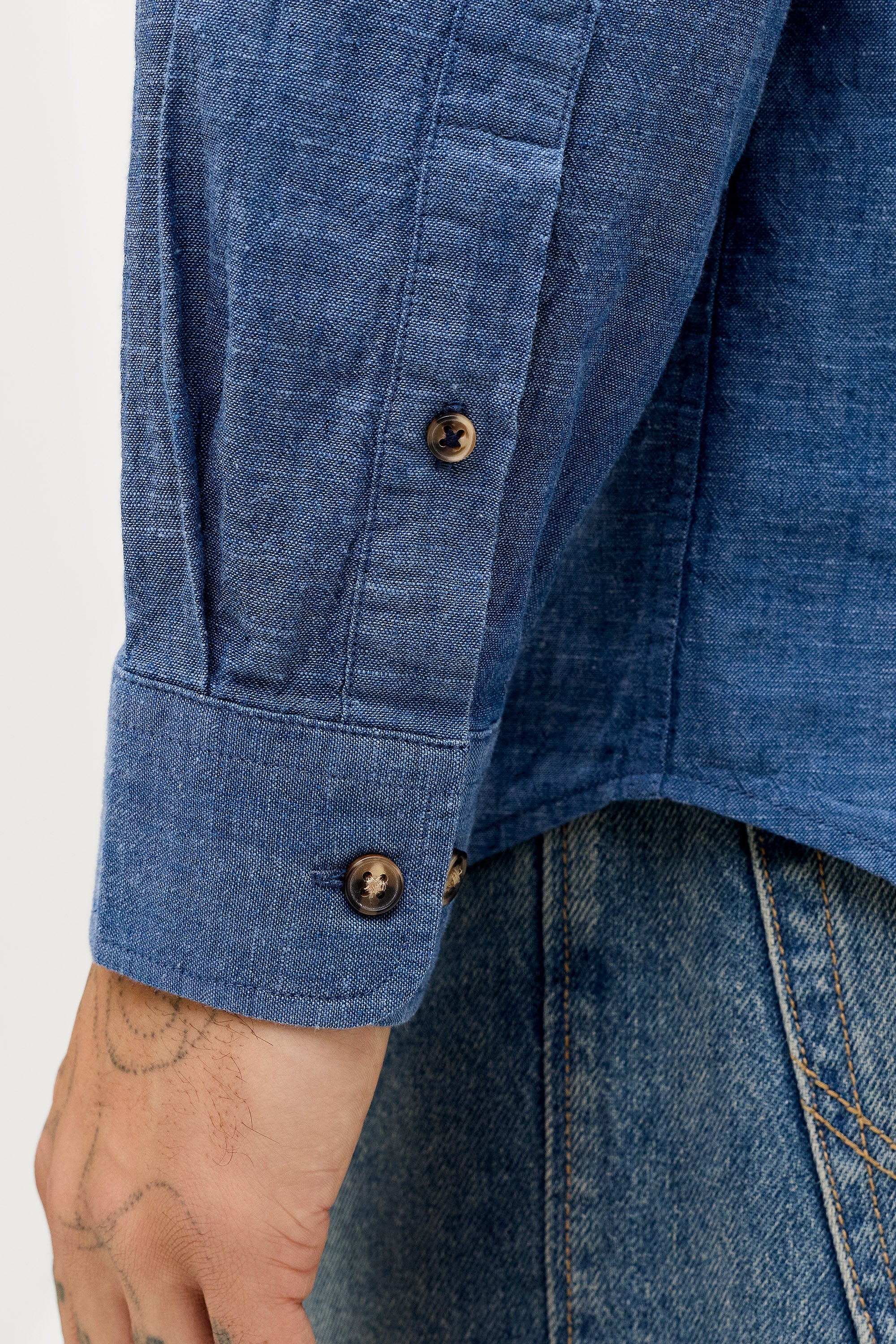 JJESUMMER Leinenhemd - Navy Blazer