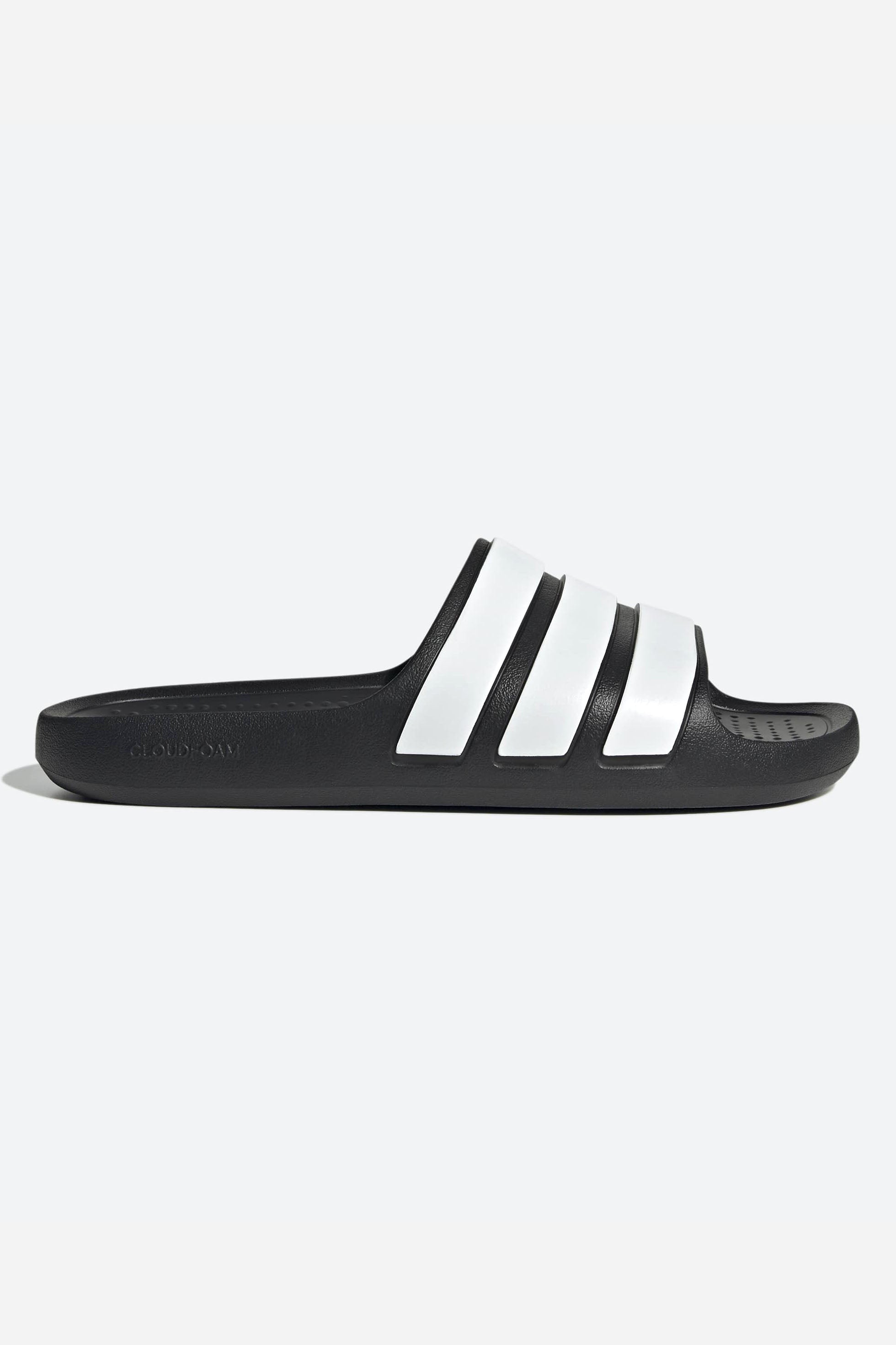Adilette Flow Pantoletten - Black + White