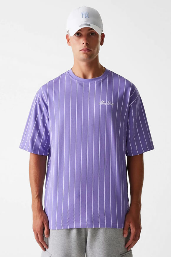 NE Pinstripe Oversize T-Shirt - Purple