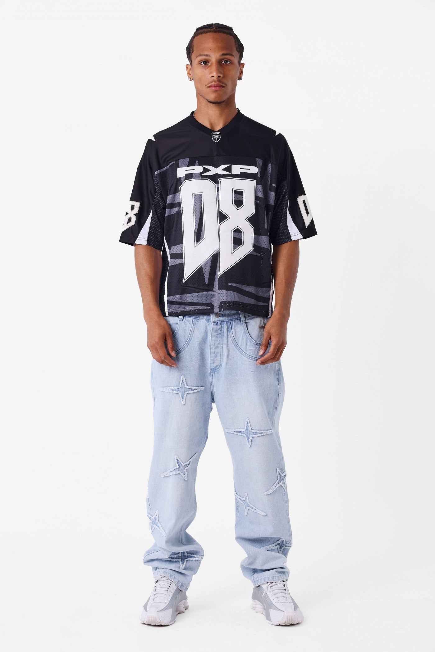 Mesh Oversize T-Shirt - Black + Grey + White