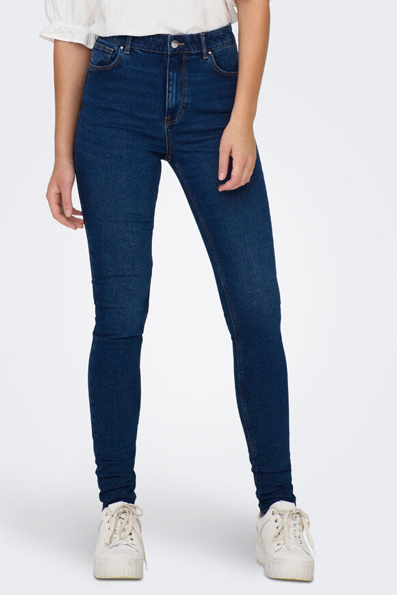 Druna High Waist Skinny Jeans L32 - Dark Medium Blue