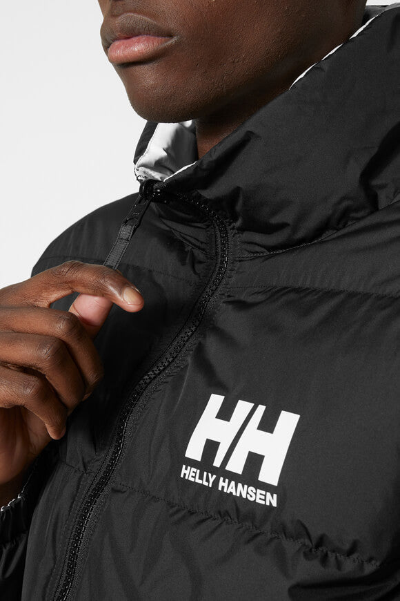 Wattierte Wendejacke - Schwarz + Weiss