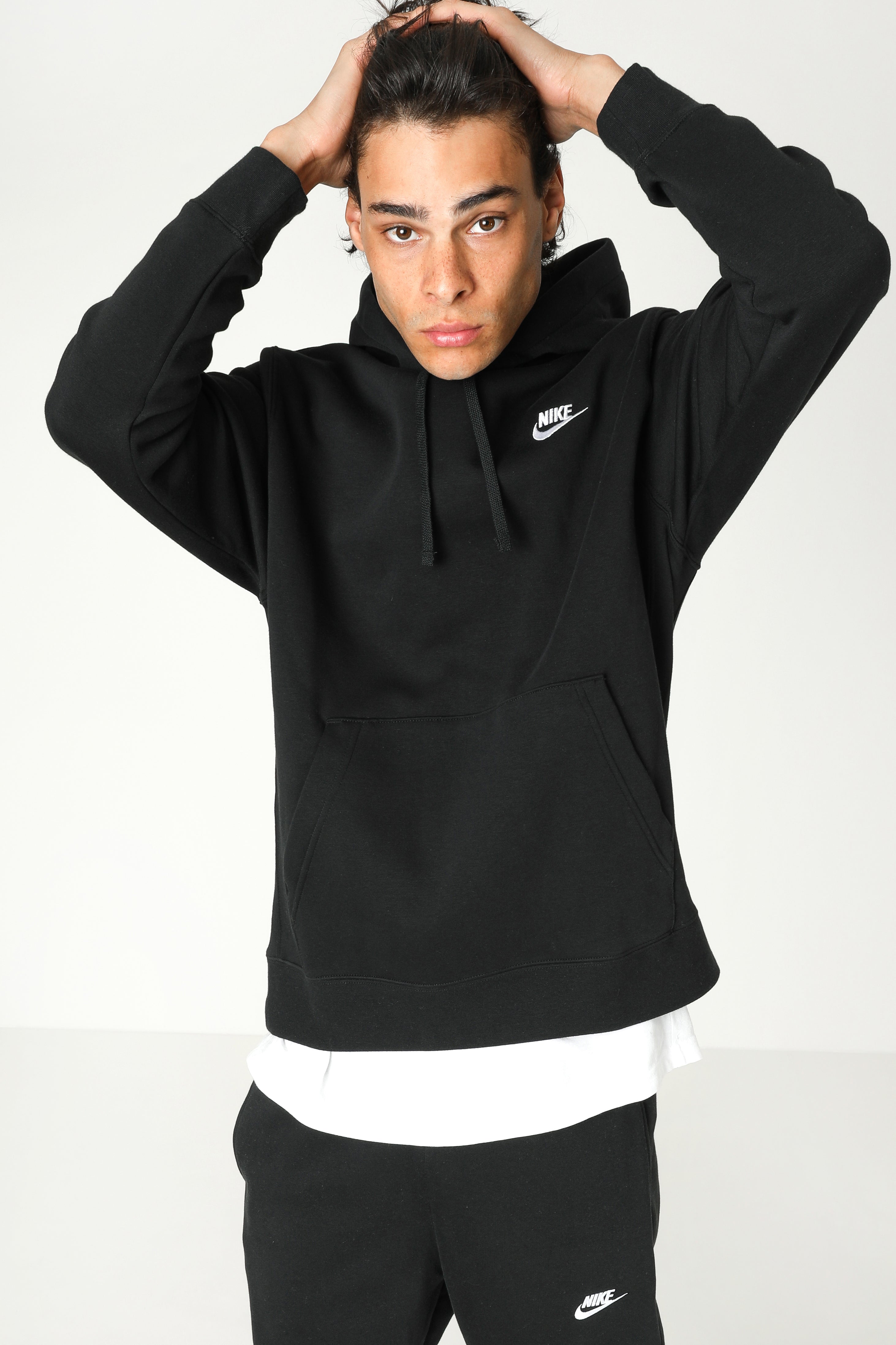 Sportswear Club Fleece Kapuzensweatshirt - Schwarz + Weiss