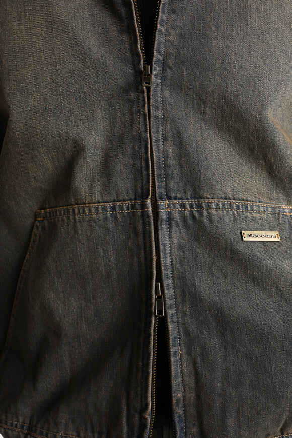 Gefütterte Jeansjacke - Schwarz/Braun