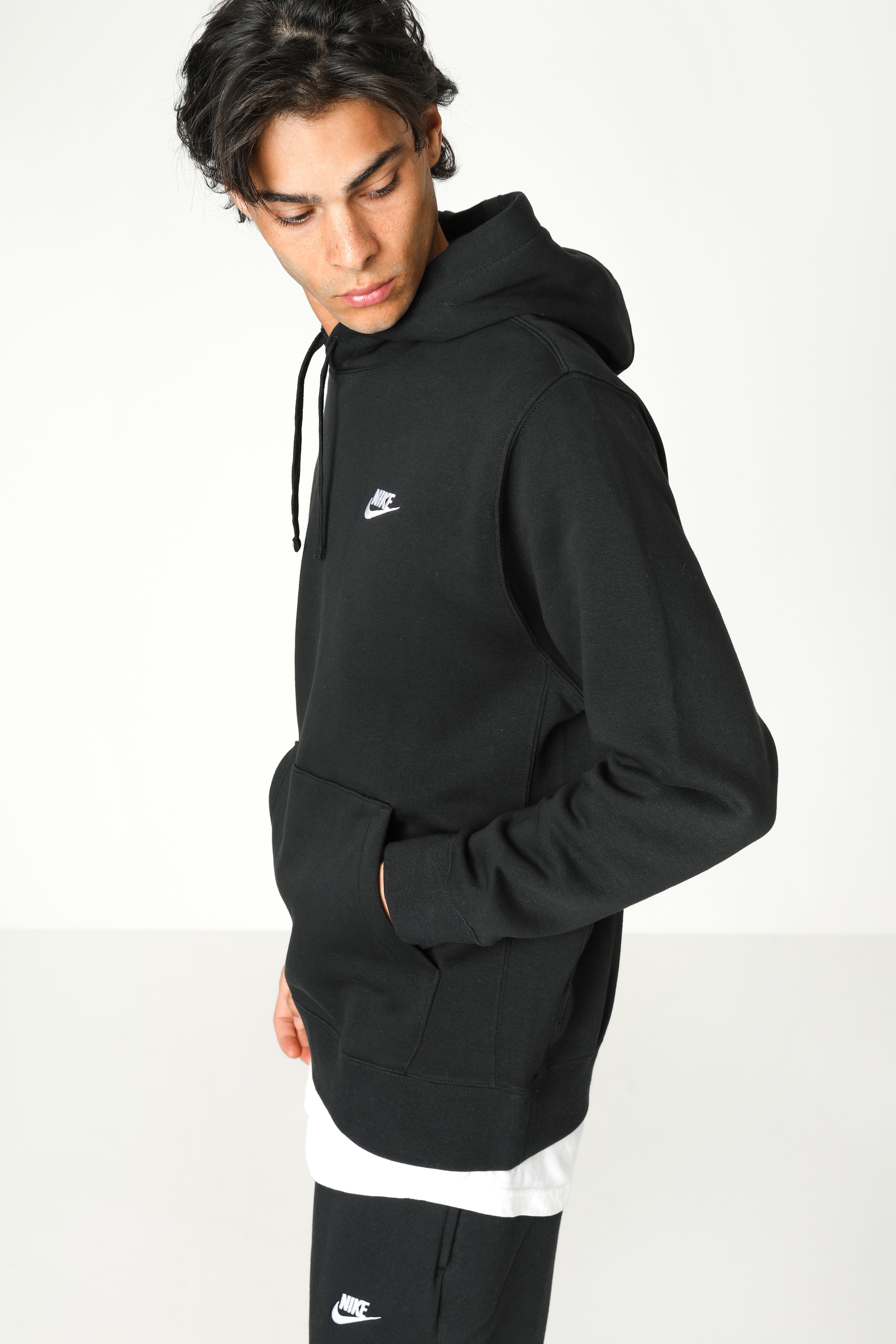 Sportswear Club Fleece Kapuzensweatshirt - Schwarz + Weiss