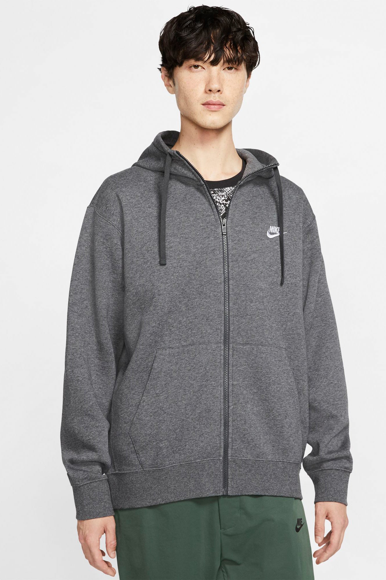 Sportswear Club Kapuzensweatjacke - Dark Grey Heather