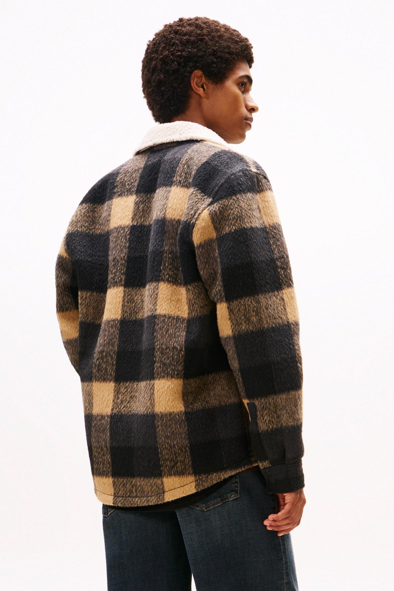 Gefüttertes Overshirt - Black + Buffalo Check