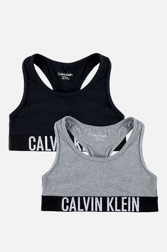 Doppelpack Bralettes - Grey Heather + Black