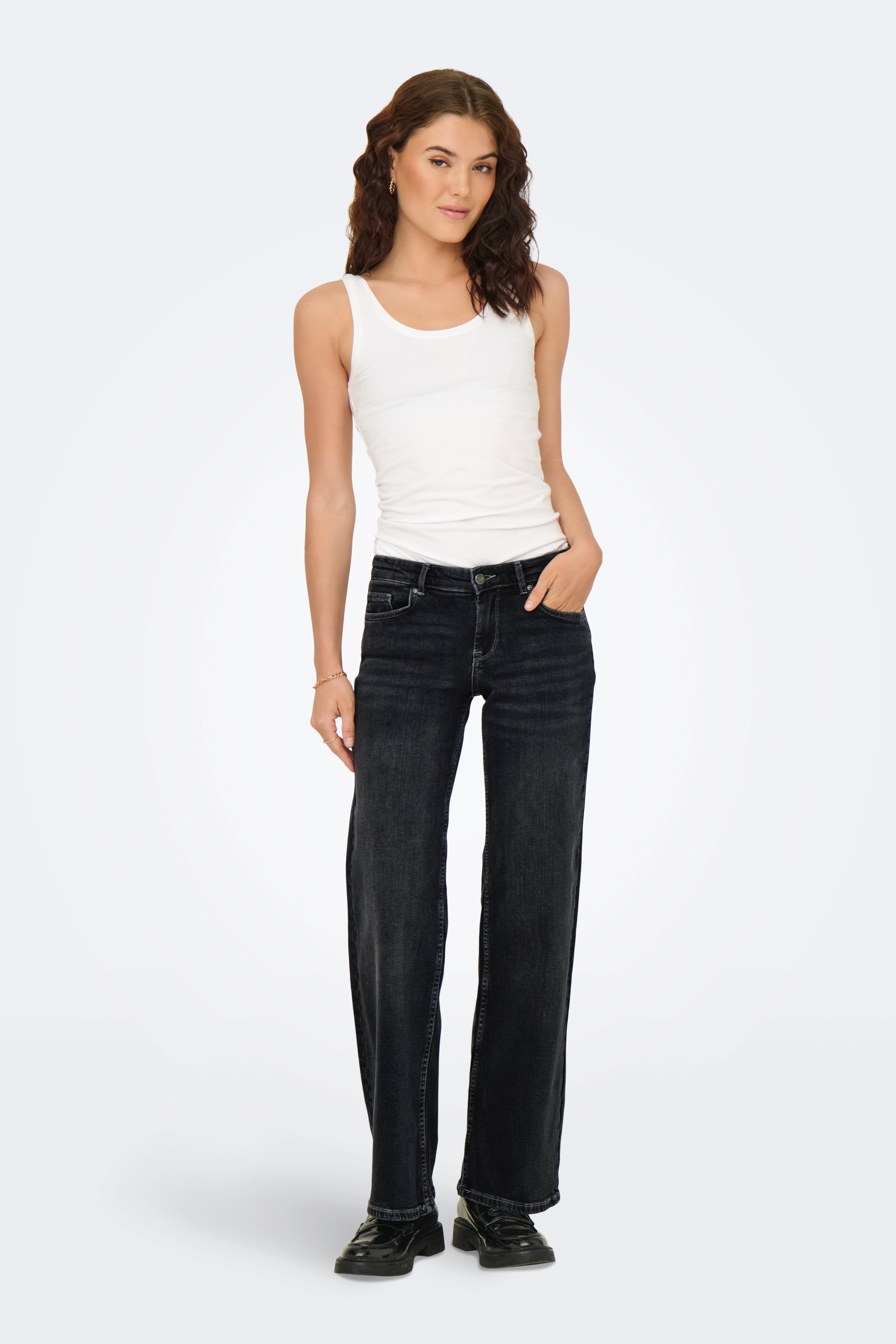 ONLJUDY Wide Leg Jeans - Washed Black