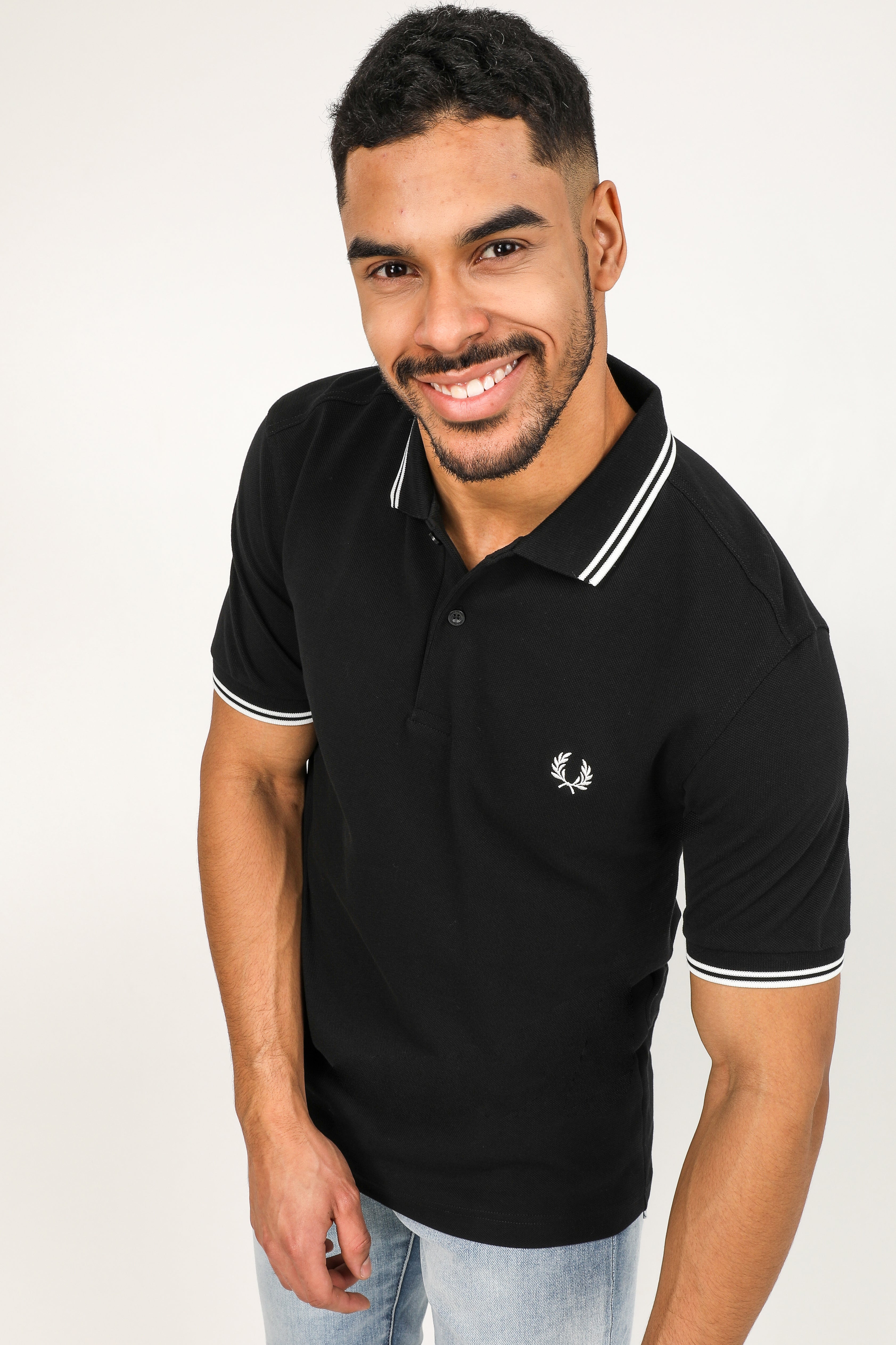 Poloshirt - Black + White