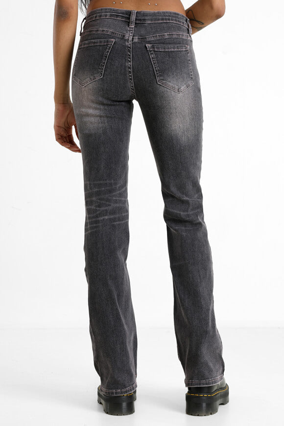 Flare Jeans - Schwarz + Rosa