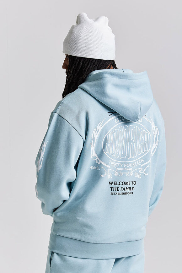 Oversize Kapuzensweatjacke - Sterling Blue