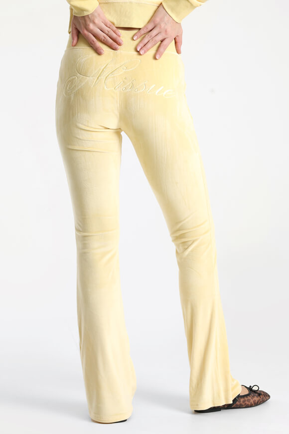 Samt Flare-Hose - Hellgelb