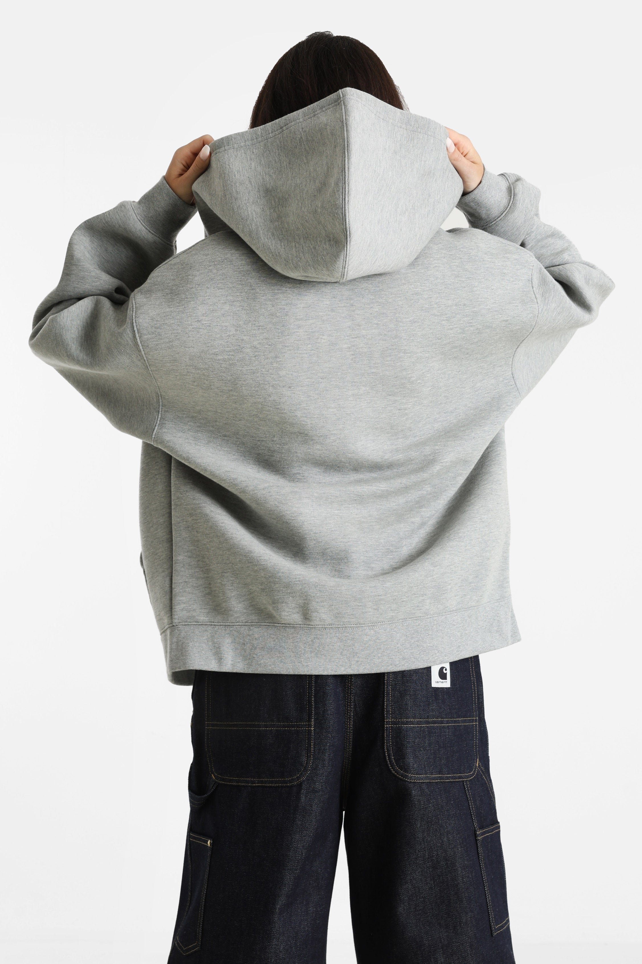 Alda Oversize Kapuzensweatjacke - Grey Heather