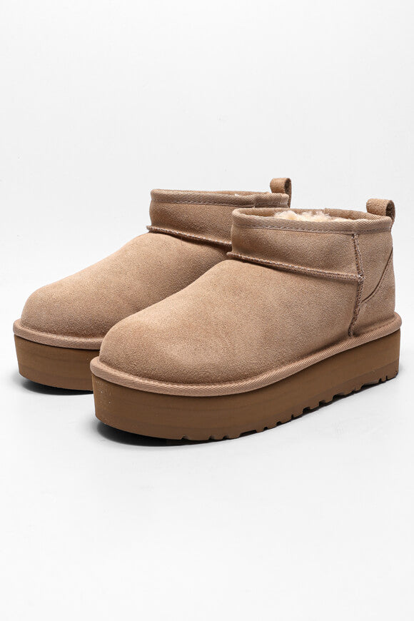 Classic Ultra Mini gefütterte Plateau Stiefelette - Sand