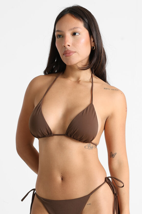 Triangel Bikini-Oberteil - Dunkelbraun