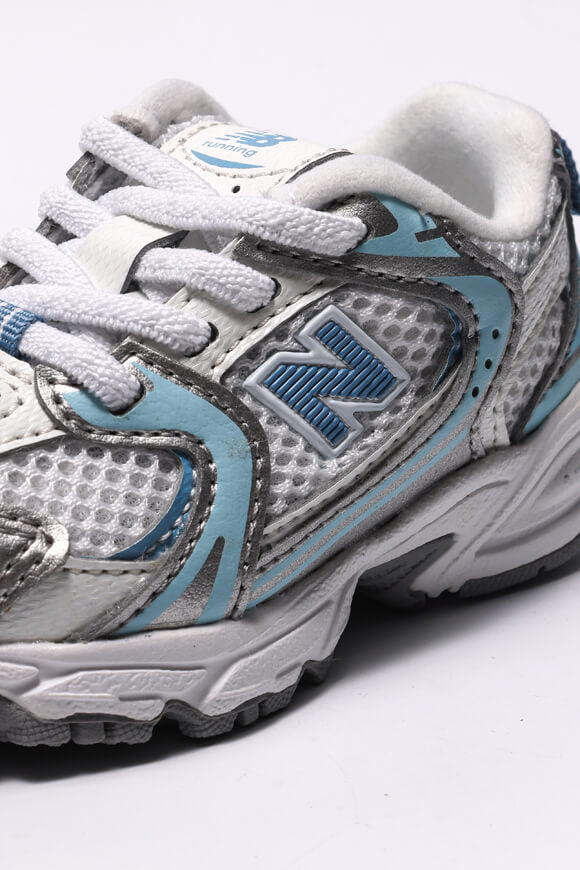 Core Baby Sneaker - White + Light Blue + Silver