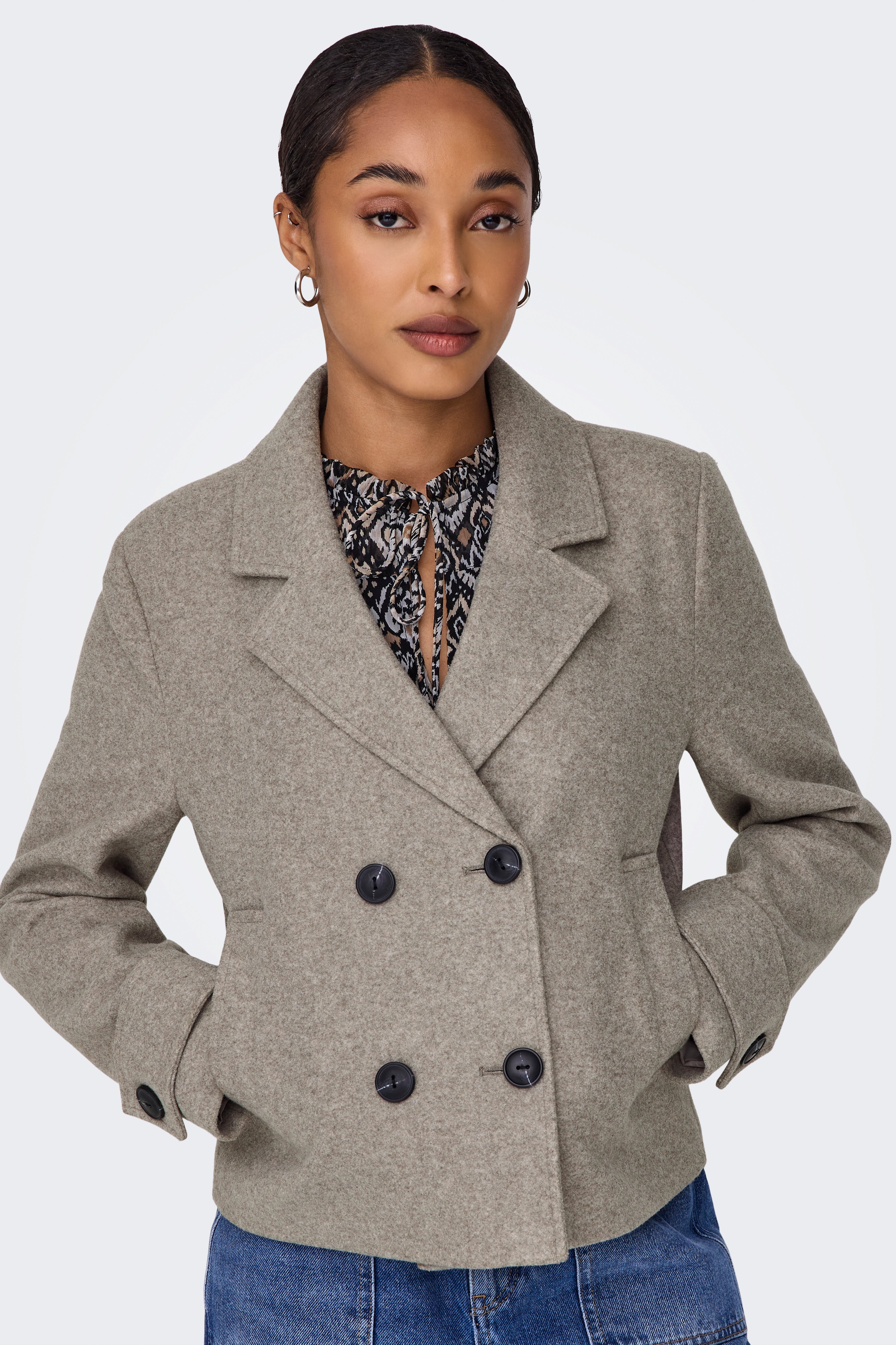 ONLFREJA kurzer Mantel - Mocha Meringue Melange
