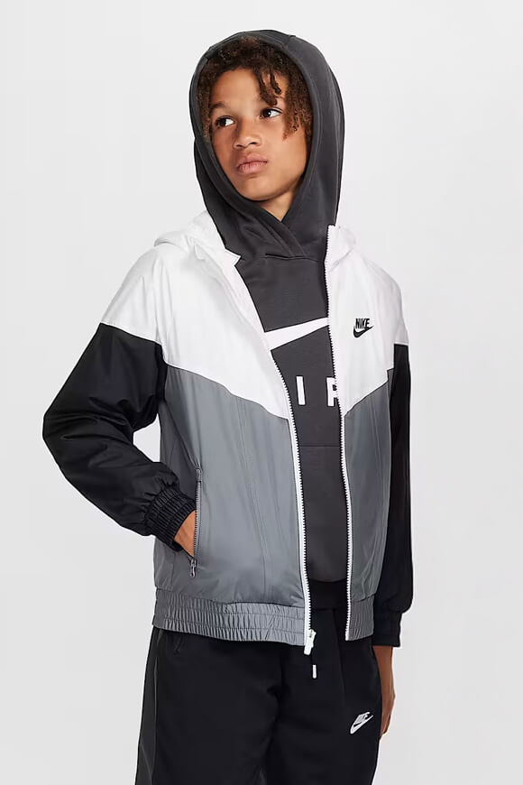 Windbreaker - White + Smoke Grey + Black