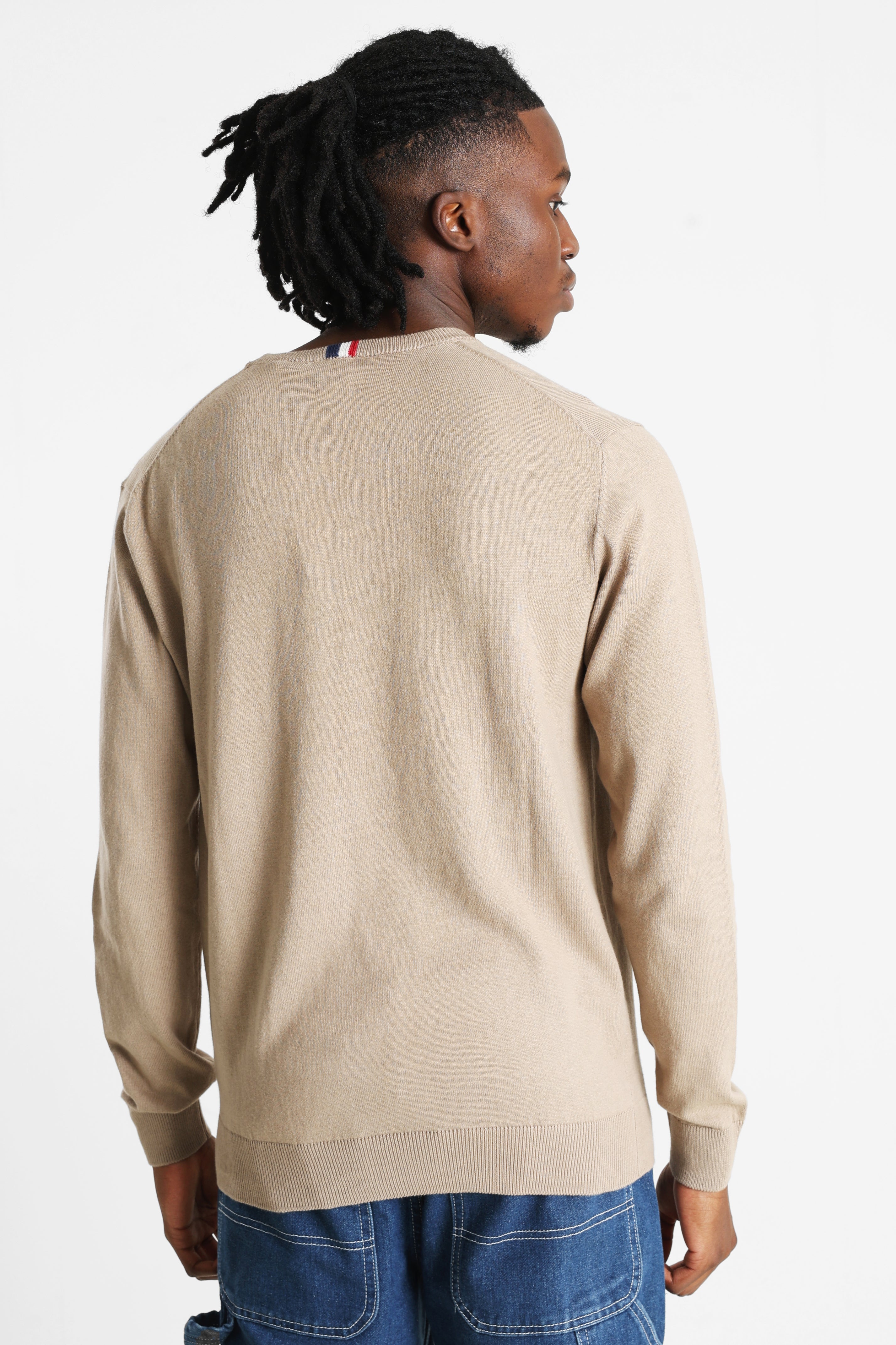 Leon Feinstrickpullover - Beige