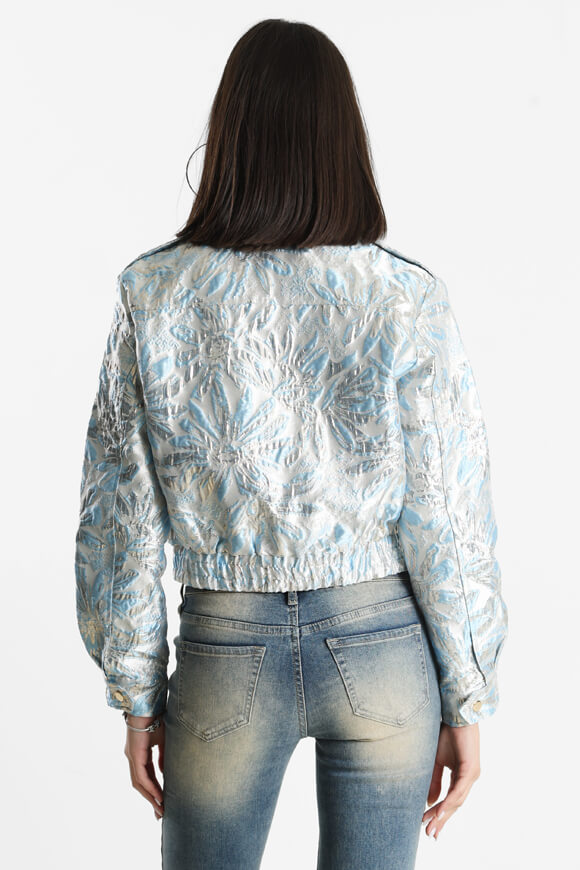 Leichte Crop Jacke - Blue + Silver