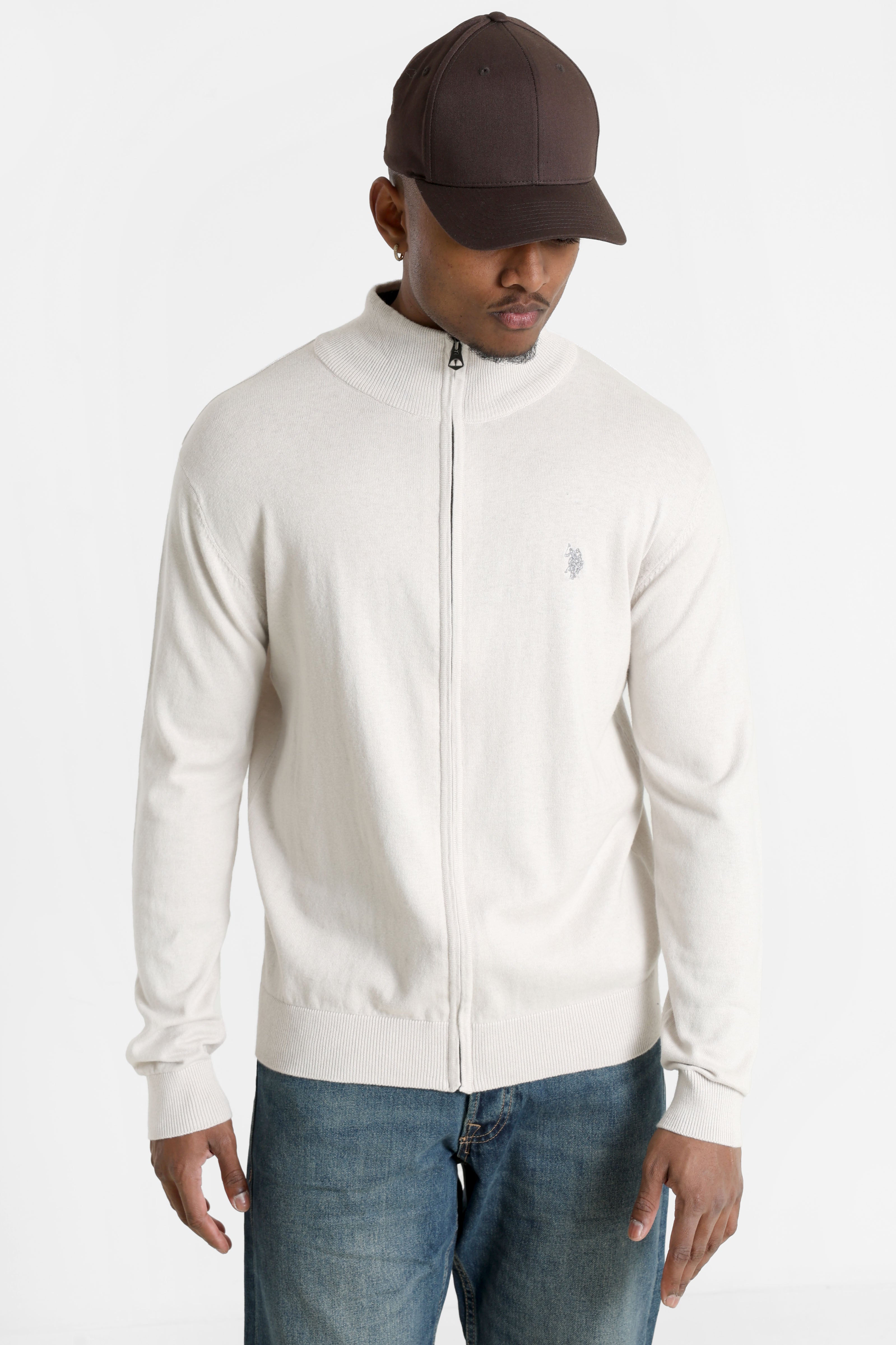 Leo Feinstrickjacke - Light Stone