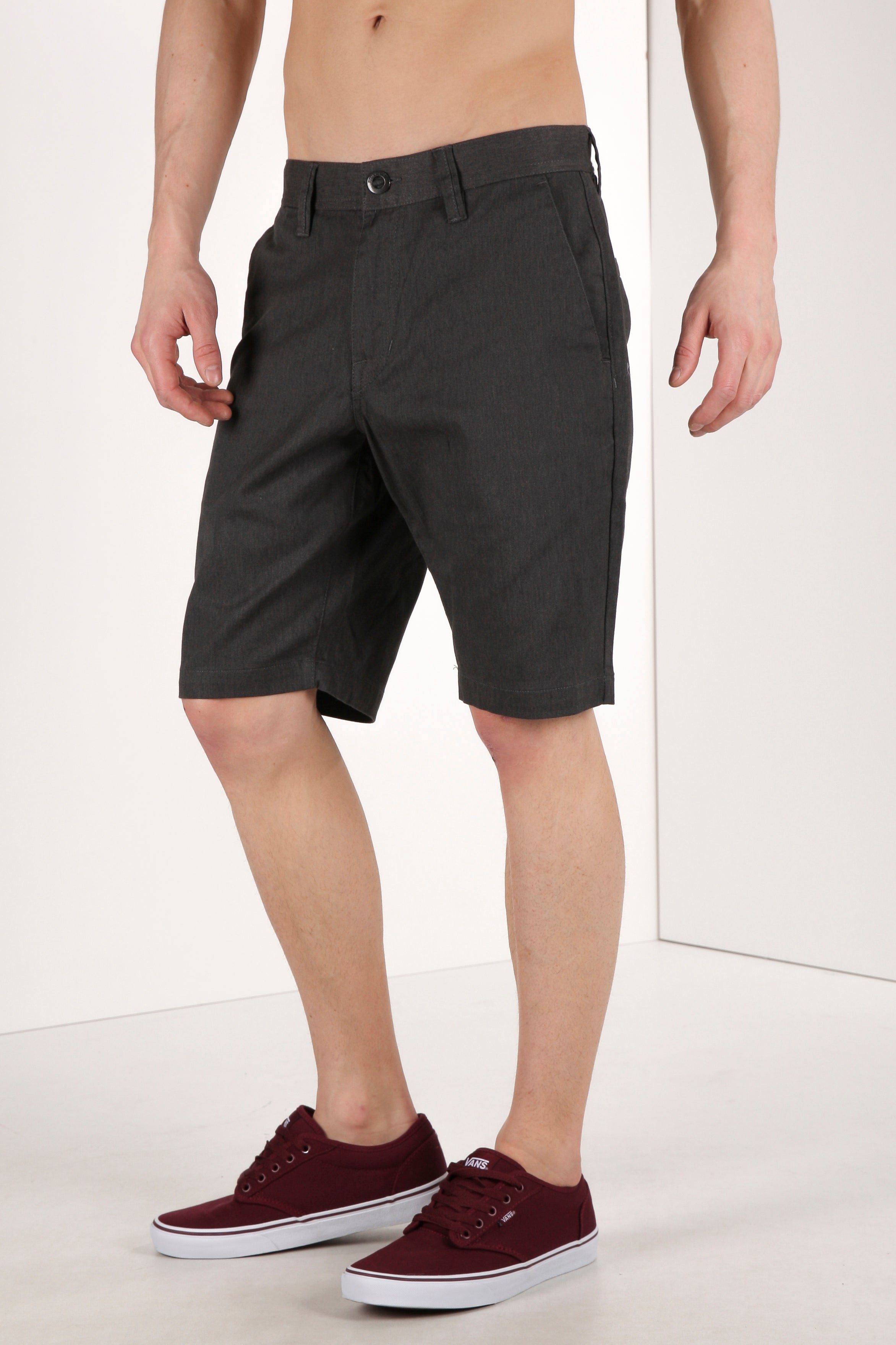 Chino Shorts - Dunkelgrau meliert