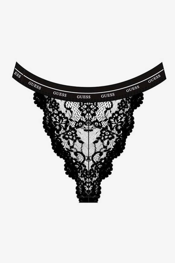 Jane Spitzen-Slip - Black