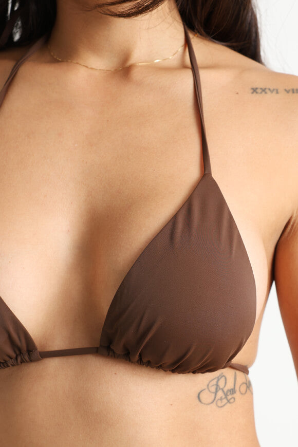 Triangel Bikini-Oberteil - Dunkelbraun