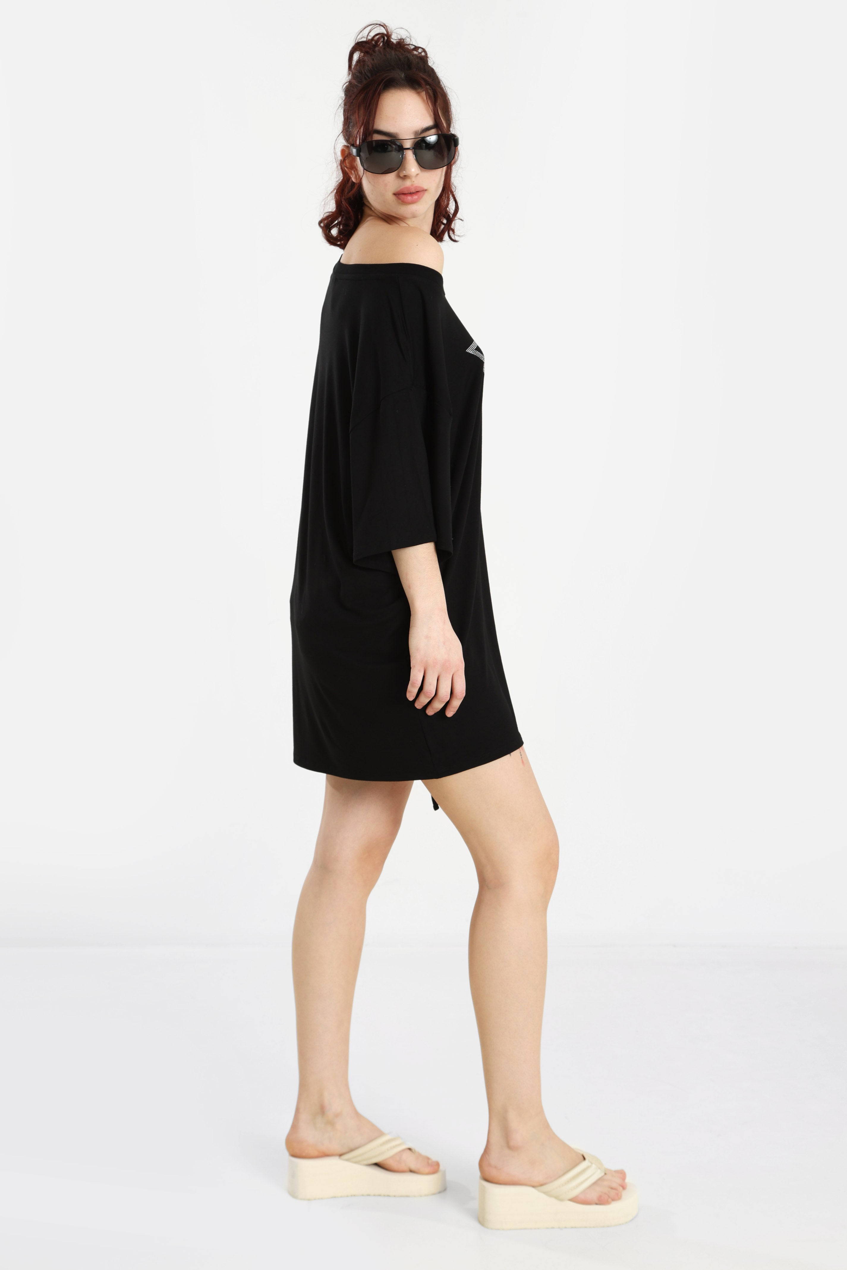 T-Shirt-Kleid - Black