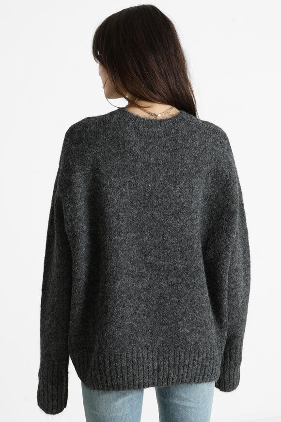 Oversize Strickpullover - Anthrazit meliert