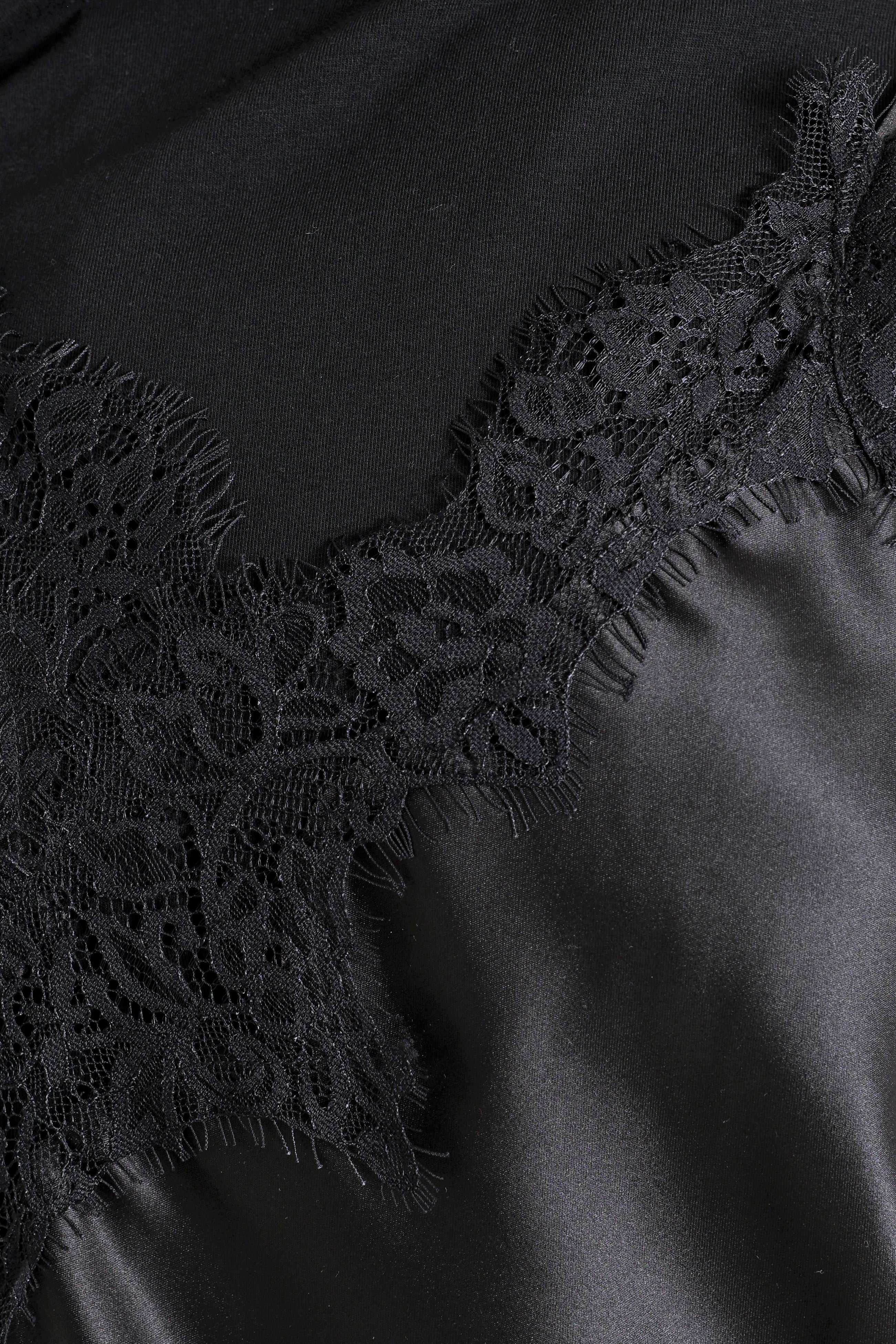 Asymmetrisches Satinkleid - Black