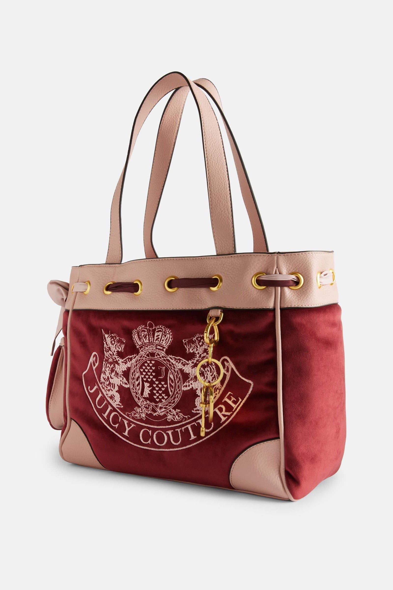 Daydreamer Samt Shopper - Red + Pink
