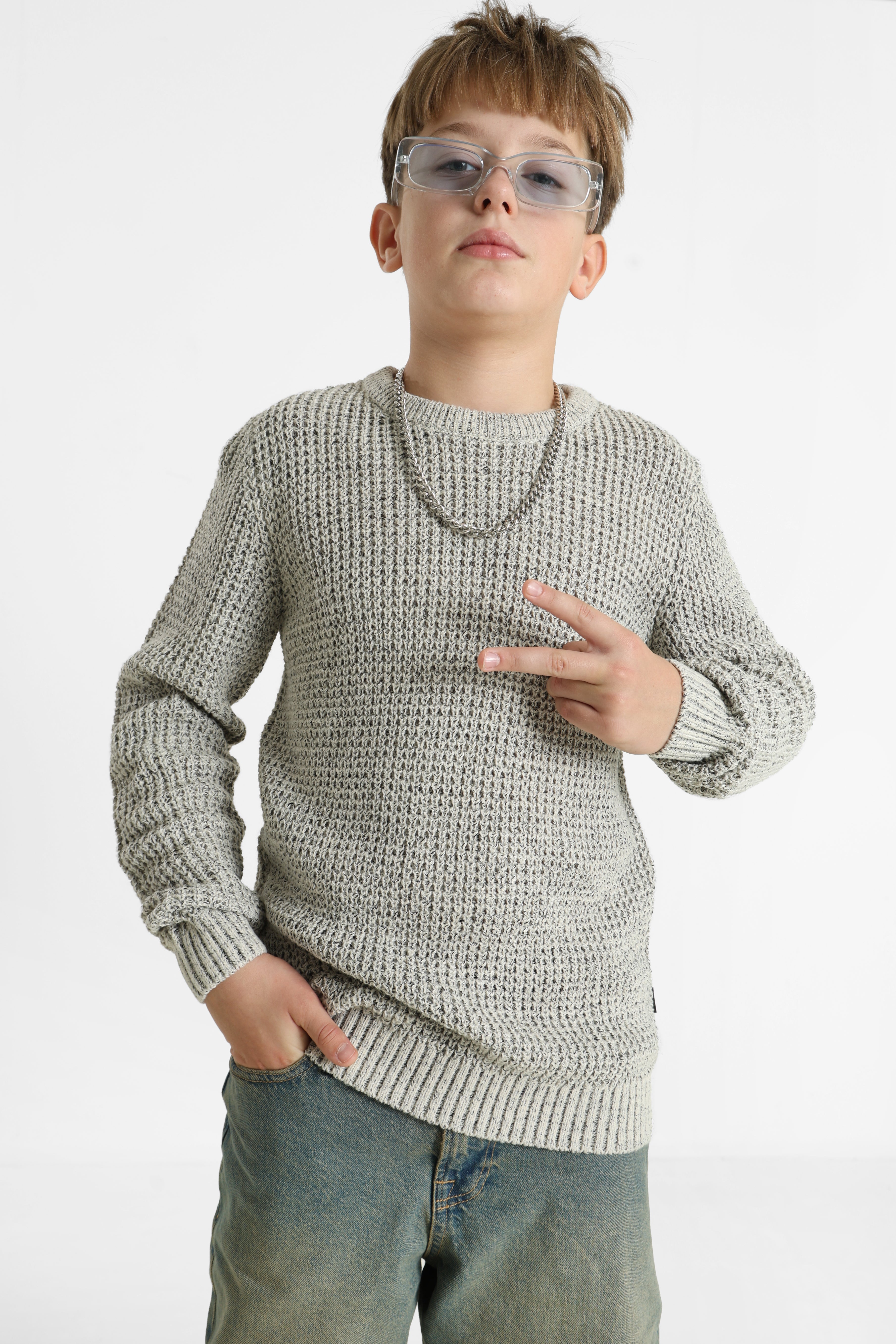 JJGLOBAL Strickpullover - Moonbeam