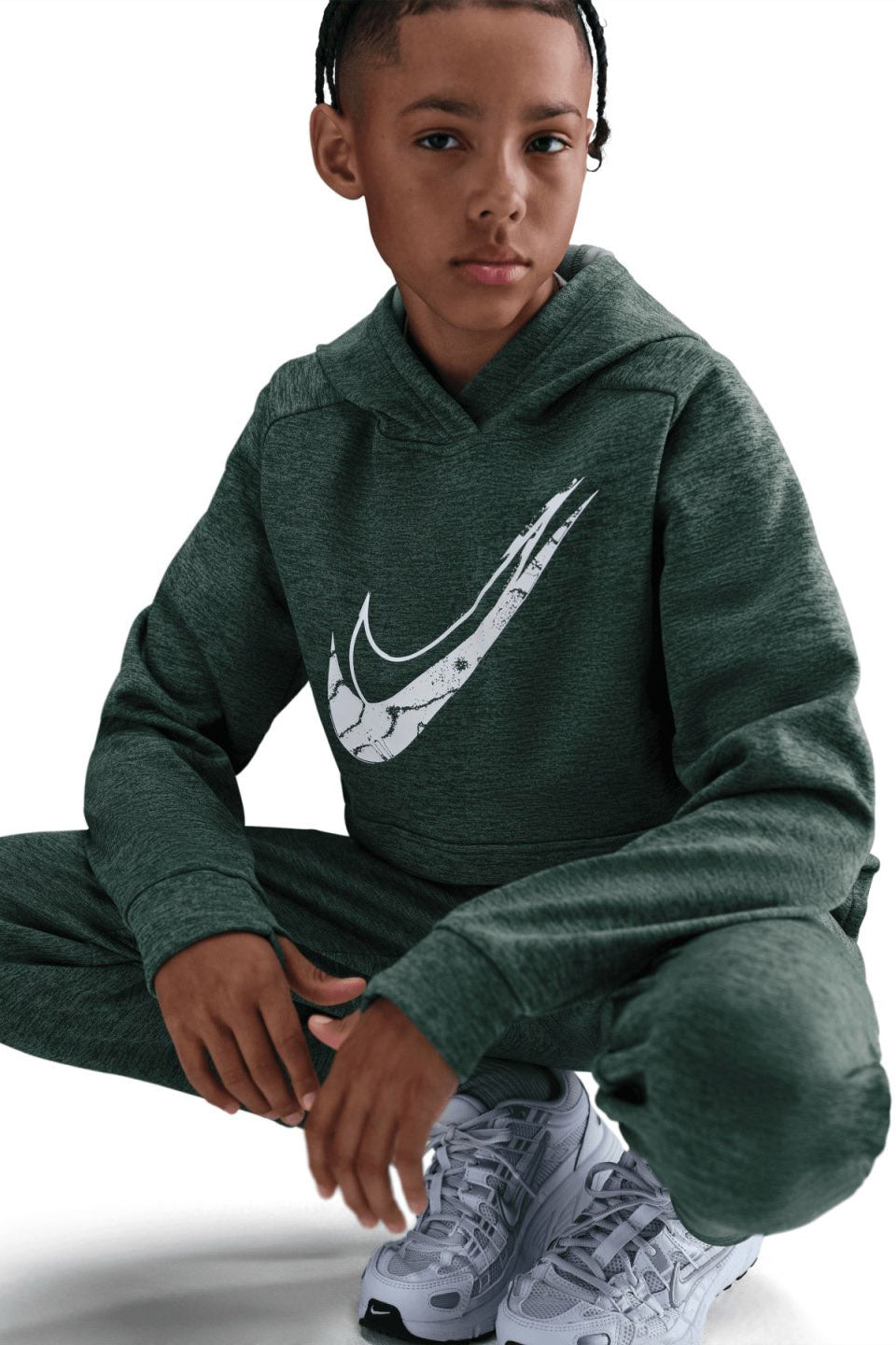 Multi Stain Repel Kapuzensweatshirt - Fir + Clay Green + Heather